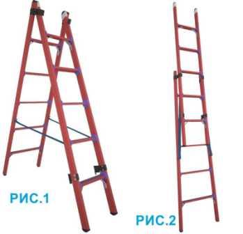 Лестница-стремянка двухсекционная универсальная диэлектрическая  ССД-У 